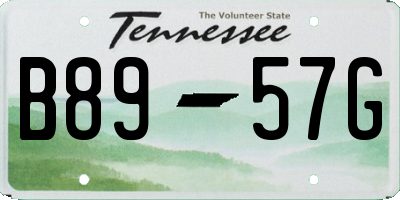 TN license plate B8957G