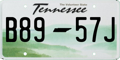 TN license plate B8957J