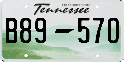 TN license plate B8957O