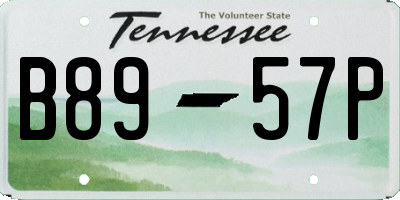 TN license plate B8957P