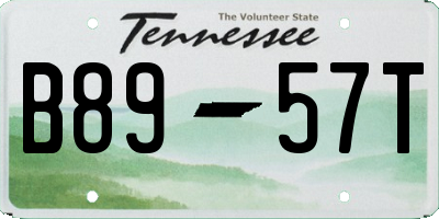 TN license plate B8957T