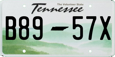 TN license plate B8957X