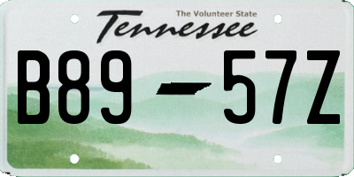 TN license plate B8957Z