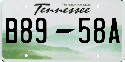 TN license plate B8958A