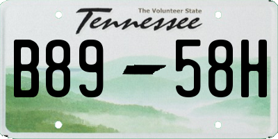 TN license plate B8958H