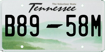 TN license plate B8958M