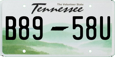 TN license plate B8958U