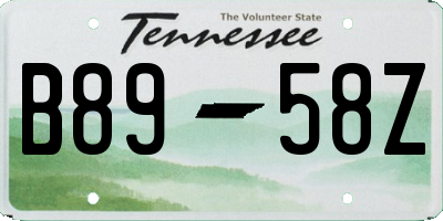 TN license plate B8958Z