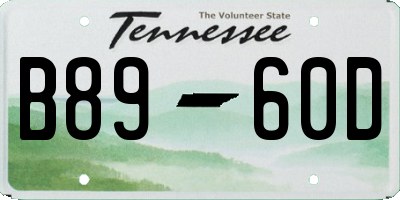 TN license plate B8960D