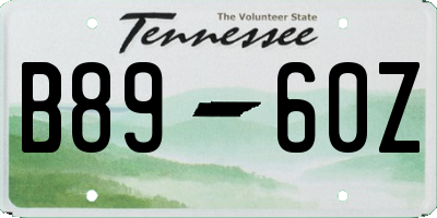 TN license plate B8960Z
