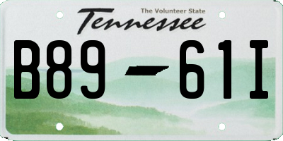 TN license plate B8961I