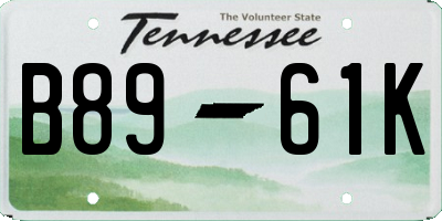 TN license plate B8961K