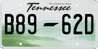 TN license plate B8962D