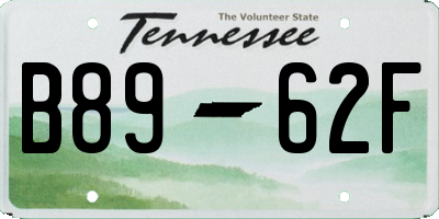 TN license plate B8962F