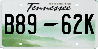 TN license plate B8962K