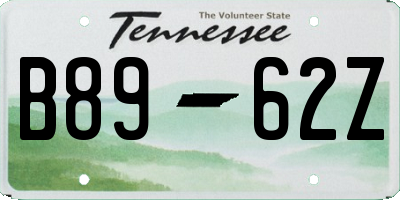 TN license plate B8962Z