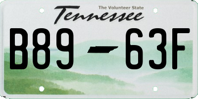 TN license plate B8963F
