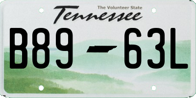 TN license plate B8963L