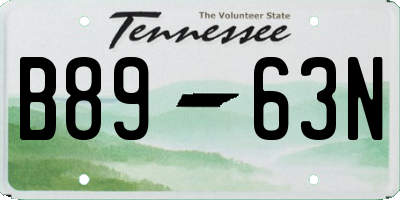 TN license plate B8963N