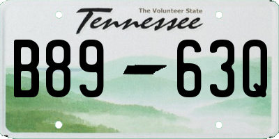 TN license plate B8963Q