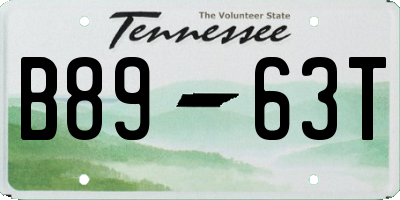 TN license plate B8963T