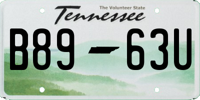 TN license plate B8963U