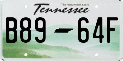 TN license plate B8964F