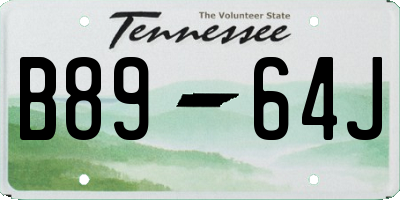 TN license plate B8964J