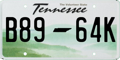 TN license plate B8964K