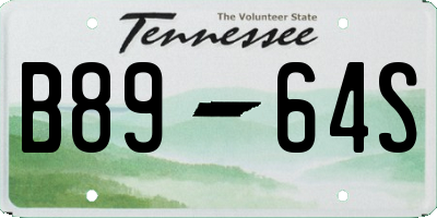 TN license plate B8964S