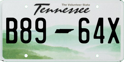 TN license plate B8964X