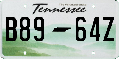 TN license plate B8964Z