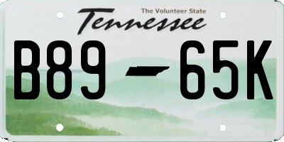 TN license plate B8965K