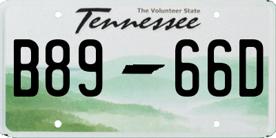 TN license plate B8966D