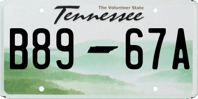 TN license plate B8967A