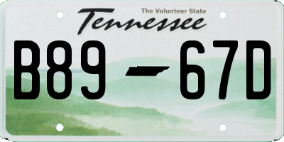 TN license plate B8967D