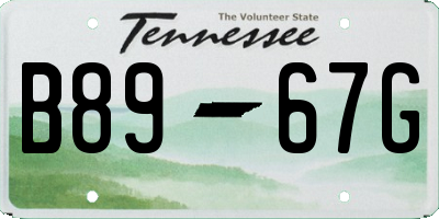 TN license plate B8967G