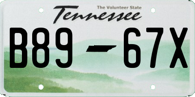 TN license plate B8967X
