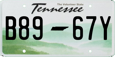 TN license plate B8967Y