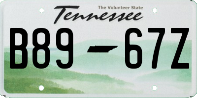 TN license plate B8967Z