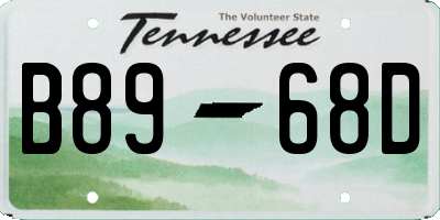 TN license plate B8968D