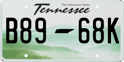 TN license plate B8968K
