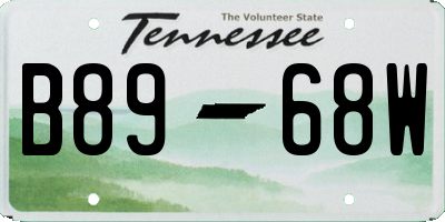 TN license plate B8968W