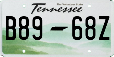 TN license plate B8968Z