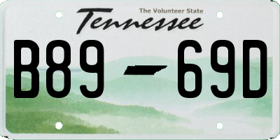 TN license plate B8969D