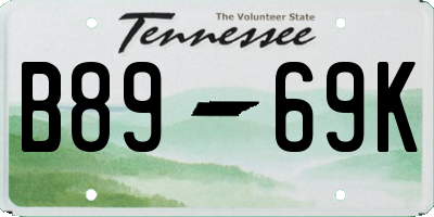 TN license plate B8969K