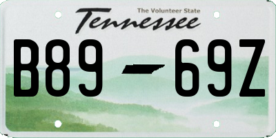 TN license plate B8969Z