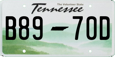 TN license plate B8970D