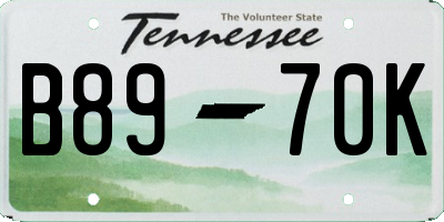 TN license plate B8970K