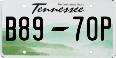 TN license plate B8970P